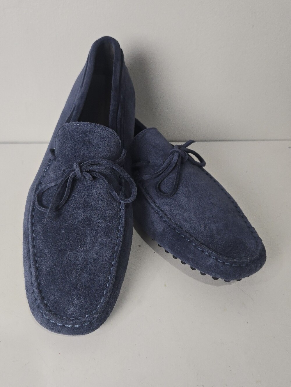 Aurelien Steel Blue Suede Driving Loafers